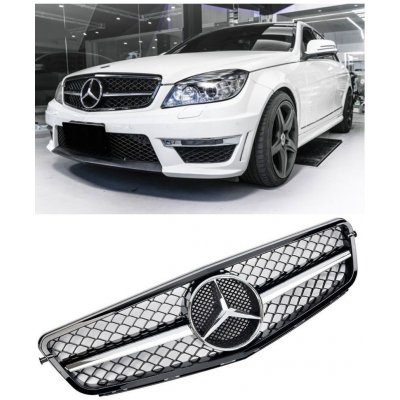 PROTEC Přední maska Mercedes W204 C63 2007-2014 černá chromová | Zboží Auto