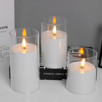 Svíčka MagicHome , vosk, 1xLED teplá bílá, pohyblivý plamen, 7.5x10/12.5/15 cm, 3xAAA – Hledejceny.cz