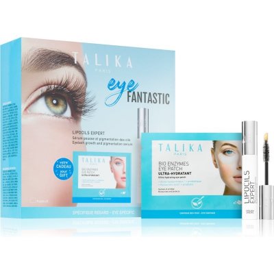 Talika Eye Fantastic Bio Enzyme Eye Patch vyhlazující oční maska s probiotiky 1 ks + Lipocils Expert obnovující růstové sérum na řasy pro objem a natočení řas 3,8 ml