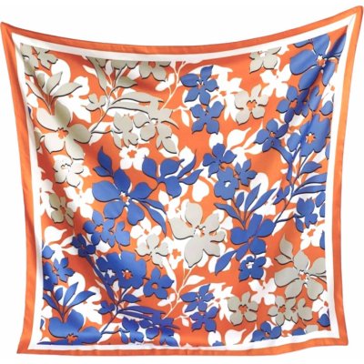 Classic Scarf Oranžový květinový dámský šátek na krk – Zbozi.Blesk.cz