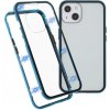 Pouzdro a kryt na mobilní telefon Apple Pouzdro AppleKing s kovovým rámečkem a s tvrzeným sklem iPhone 13 mini - modré