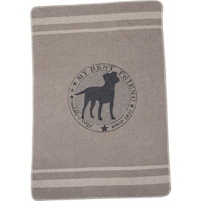 DF David Fussenegger bavlna deka pro psy BEST FRIEND tmavě šedá 70x90 – Sleviste.cz