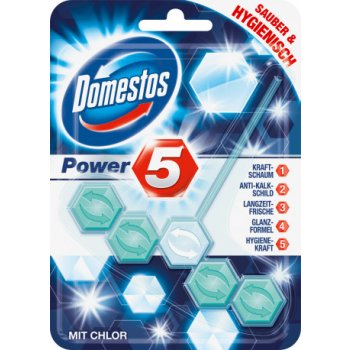 Domestos Power 5 tuhý WC blok Ocean 55 g