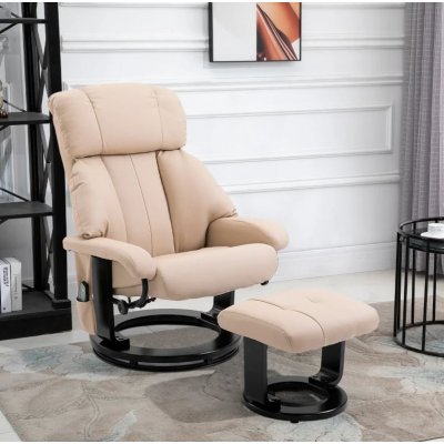 Goleto Masážní relaxační křeslo KIPP s taburetem béžové – Zboží Dáma