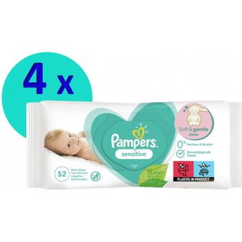 Pampers ubrousky Sensitive 4 x 52 ks