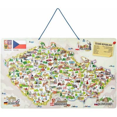 Dudlu Magnetická mapa ČR s obrázky a společenská hra, 3 v 1 – Sleviste.cz