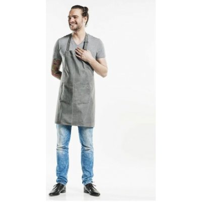 Chaud Devant Kuchářská zástěra s náprsenkou Base Grey Denim Grey – Hledejceny.cz