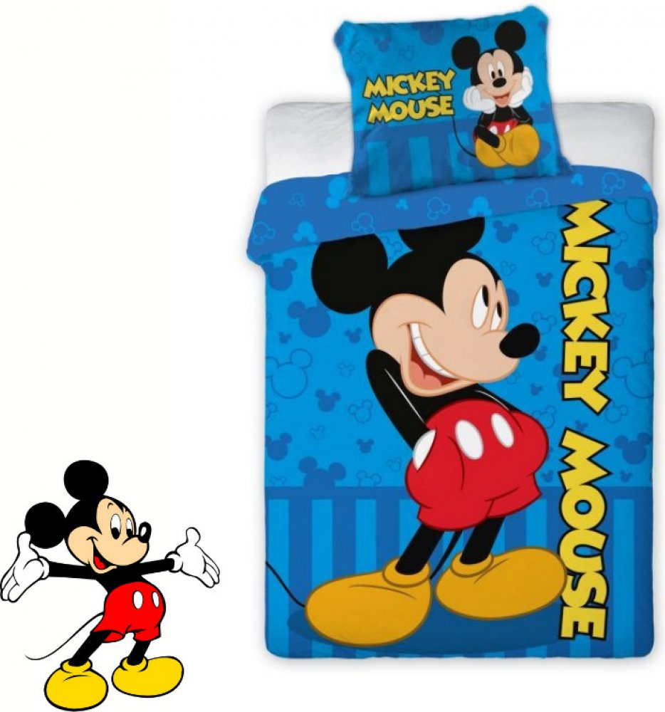 APtex povlečení Mickey Mouse šedé 40x60 cm 100x135 cm | Srovnanicen.cz