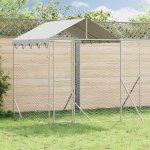 vidaXL Venkovní psí kotec se střechou stříbrný 200 x 600 x 250 cm – Zboží Dáma