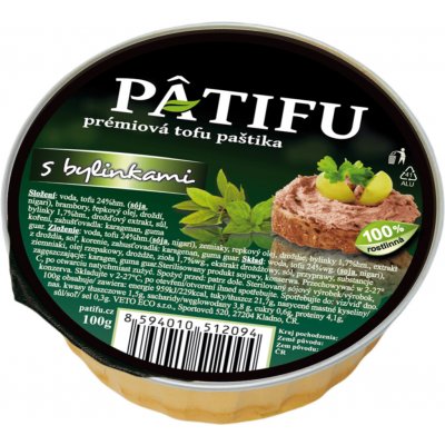Patifu prémiová tofu paštika s bylinkami 100 g – Hledejceny.cz