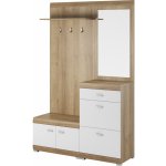 Piaski Předsíňová stěna Stella II 135 cm dub Riviéra bílá – Zboží Dáma