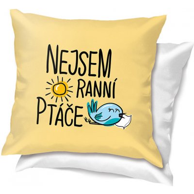 Nekupto Vtipný polštář Nejsem ranní ptáče 30x30 – Zboží Dáma