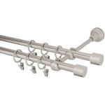 GARNÝŽE-HEBR Garnýž Válec double chrom mat dvojitá 160 cm – Zboží Mobilmania