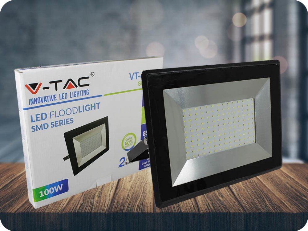 V-tac LED reflektor 100W 8500lm černý studená bílá | Srovnanicen.cz