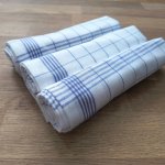 KNITVA Lněné kuchyňské utěrky 50 x 70 cm bílá/modrá 3 kusy – Zboží Mobilmania