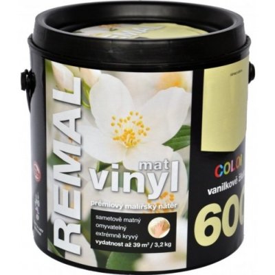 Barvy A Laky Hostivař Remal Vinyl Color mat, prémiová malířská barva, omyvatelná, 600 vanilkově žlutá, 3,2 kg