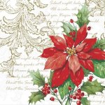 Ubrousky na dekupáž Vánoční růže 1ks – Zboží Dáma