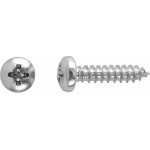 Vrut do plechu s půlkulatou hlavou PH2 plný závit bíle pozink. 3,9x13 mm, 12 ks – Hledejceny.cz