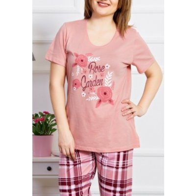 Rose garden dámské kapri tříčtvrteční pyžamo růžová – Zboží Mobilmania