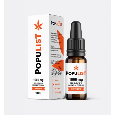 Populist CBD olej 10% 1000 mg Broad Spectrum MEDIUM 10 ml – Zbozi.Blesk.cz