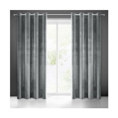Dekorační jednobarevný velvet závěs s kroužky MY BEST 140x250 cm, šedá (cena za 1 kus) MyBestHome – Sleviste.cz