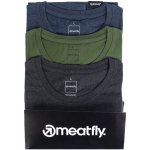 Meatfly balení pánských triček Basic Multipack Charcoal Heather/Olive/Navy Heather – Zboží Mobilmania