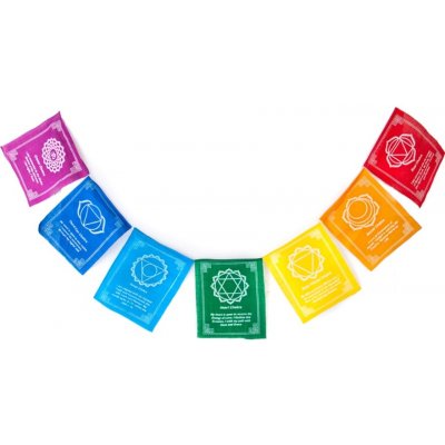 Tibetské modlitební vlaječky 7 Chakras 20 x 24 cm 7 ks – Hledejceny.cz