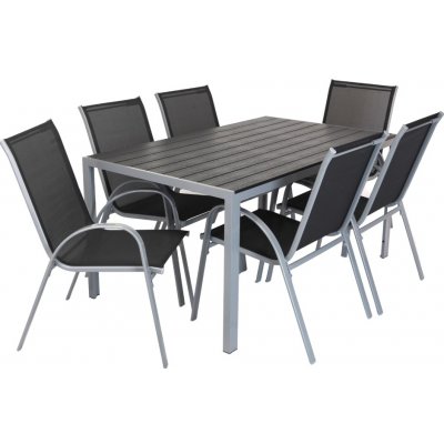 Rauman Zahradní sestava Lucio, obdélník - 6 míst, černá / šedá – Hledejceny.cz