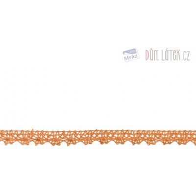 Krajka paličkovaná oranžová, šíře 14 mm – Zboží Dáma