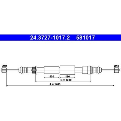 Tažné lanko, parkovací brzda ATE 24.3727-1017.2 (24372710172)