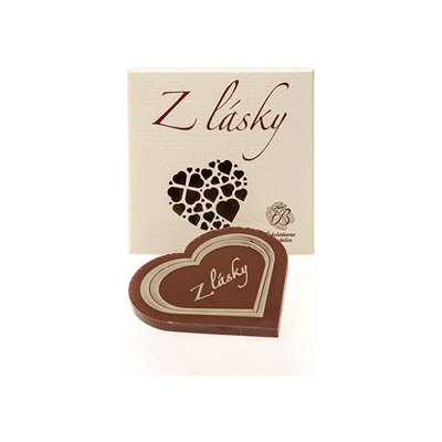 Čokoládovna Troubelice Čokoládové srdíčko "Z lásky" hořká 75% 18 g