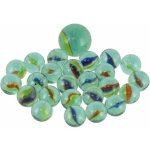 Teddies Kuličky cvrnkací skleněné různé velikosti v síťce na kartě 10,5x19cm – Zboží Živě