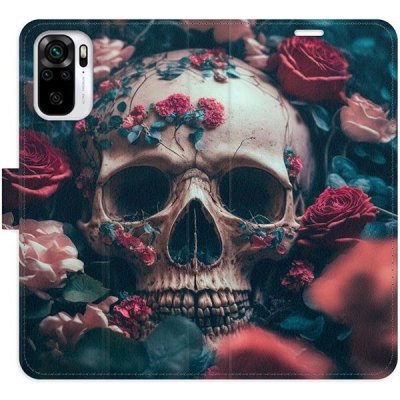 Pouzdro iSaprio flip Skull in Roses 02 Xiaomi Redmi Note 10 / Note 10S