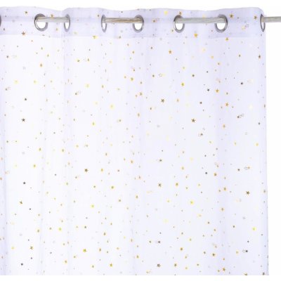 Atmosphera Závěs se zlatými hvězdy, 140 x 240 cm, bílý – Zboží Mobilmania