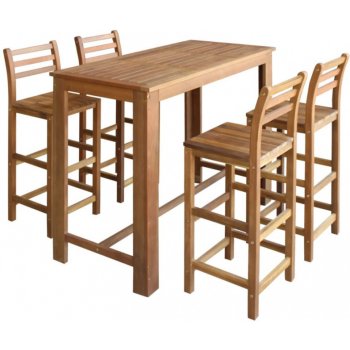 vidaXL Marketos Barový stůl a židle sada 5 kusů z masivního akáciového dřeva