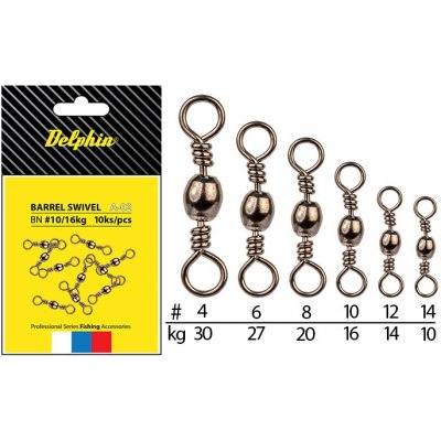 Delphin Karabinka s obratlíkem Barrel Swivel A-02 6/27kg 10ks – Hledejceny.cz