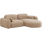 Cosmopolitan Design Sydney Pískově hnědá sametová rohová pohovka 230 cm, pravá – Zboží Dáma