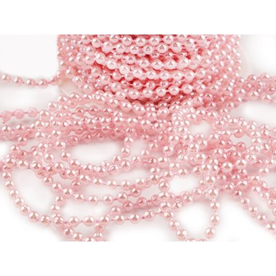 Plastové korálky na šňůře Ø4 mm sv. růžové – Zboží Dáma
