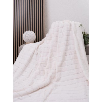 MKLuzkoviny.cz Beránková deka mikroplyš Caroline smetanová 220 x 200 cm – Sleviste.cz