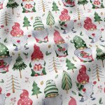 Vánoční bavlněná látka, metráž, šíře 160 cm, Vánoční vzor na Bílém – Hledejceny.cz