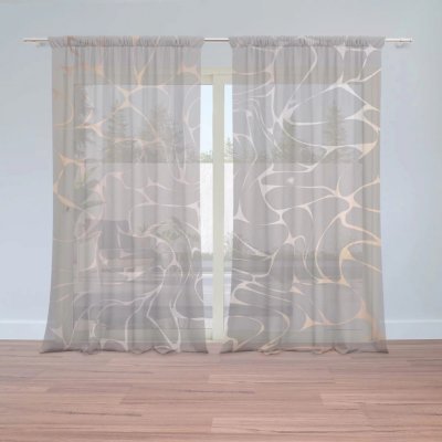 Záclony Béžové vzorce : 2 ks - 150x250 cm - Sablio – Hledejceny.cz