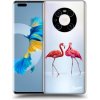 Pouzdro a kryt na mobilní telefon Huawei Picasee silikonový průhledný obal pro Huawei Mate 40 Pro - Flamingos pár