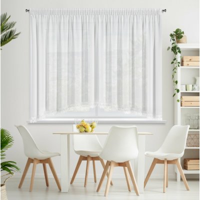 EUROFIRANY ZÁCLONA NA PÁSCE LORETA 400X160 CM BÍLÁ – Hledejceny.cz