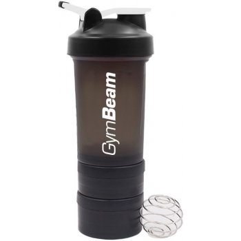 GymBeam Vícedílný šejkr Blend Bottle Black White 600 ml