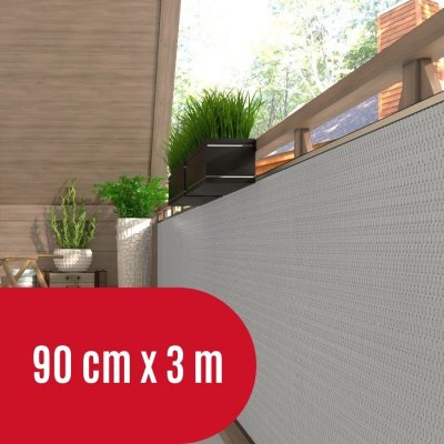 Progresja Zástěna na balkon ratanová, výška 90 cm - balení 3 m světle šedá RD17 – Zboží Mobilmania