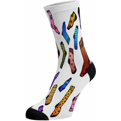 Walkee fusakle barevné ponožky Bílá – Zboží Mobilmania