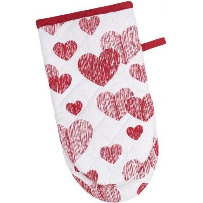 SCANquilt chňapka DEKORO srdce bíločervená 15 x 30 cm – Zboží Dáma