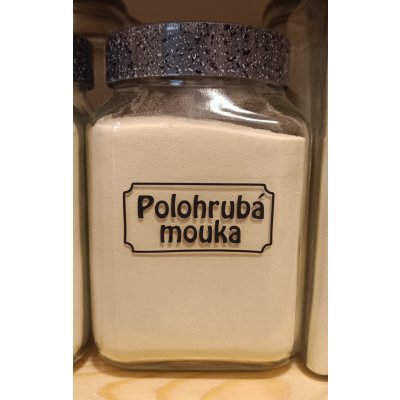 samolepka Stylové samolepky na kořenky a kuchyňské nádoby - Polohrubá mouka – Zboží Živě