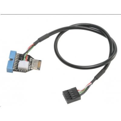 AKASA MB interní, USB 3.1 interní konektor na USB 3.1 Gen1 19-pin kabel, 40 cm - AK-CBUB38-40BK – Zboží Mobilmania