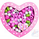 Woody Navlékací korálky Malé srdíčko růžové – Sleviste.cz